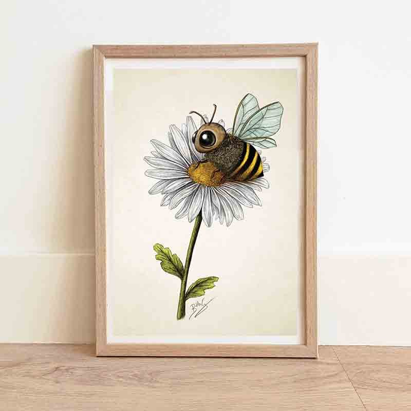 ProductImage_WooCommerce_ArtPrint_BeeDaisy2