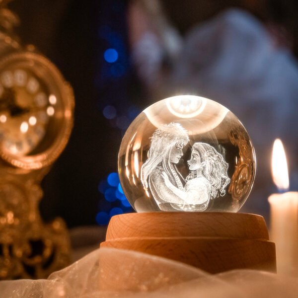 Labyrinth Crystal Orb Music Box & Lamp – Wind-Up Music Box